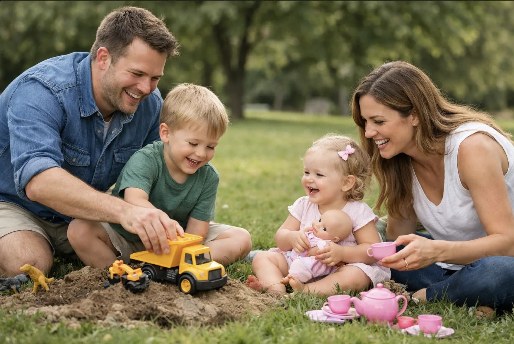 Family in park